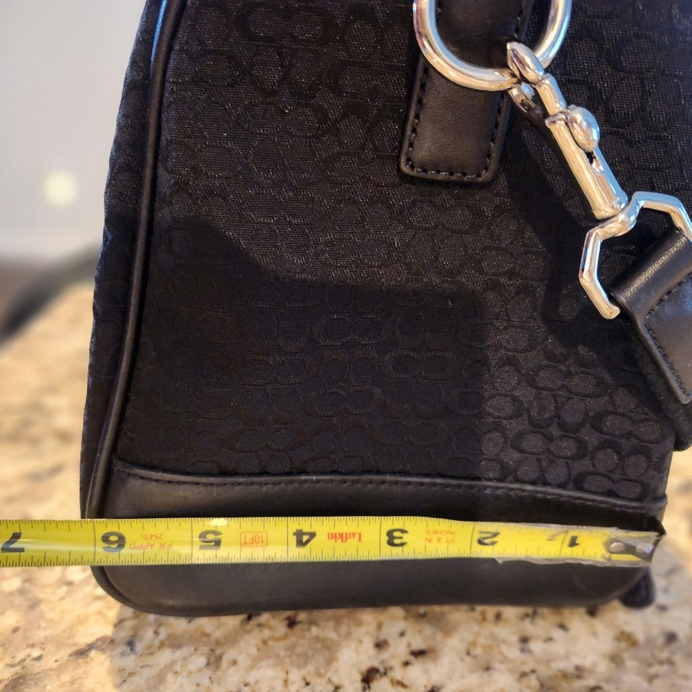 Coach Signature Mini Boston Bag - Black - Travel Bag - Picture 14 of 15
